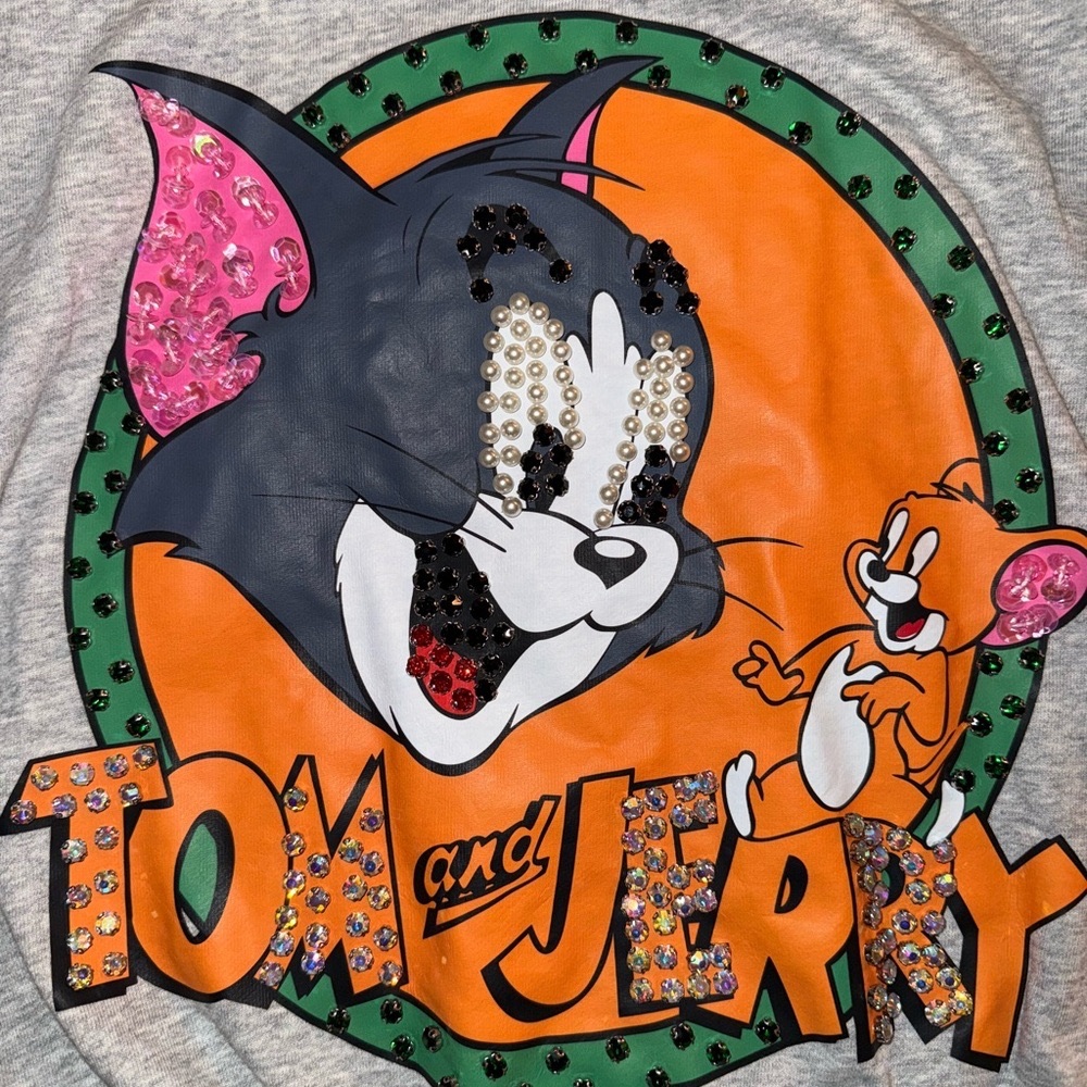 Embroidered Denim Tom & Jerry Accent Jacket